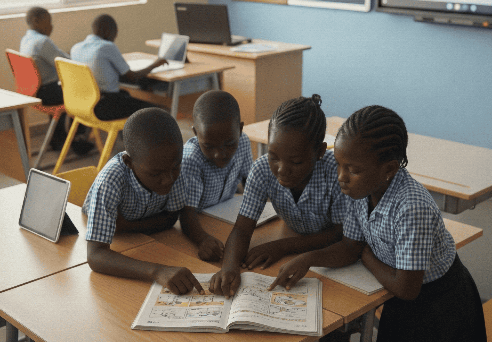 smiling Nigerian school children